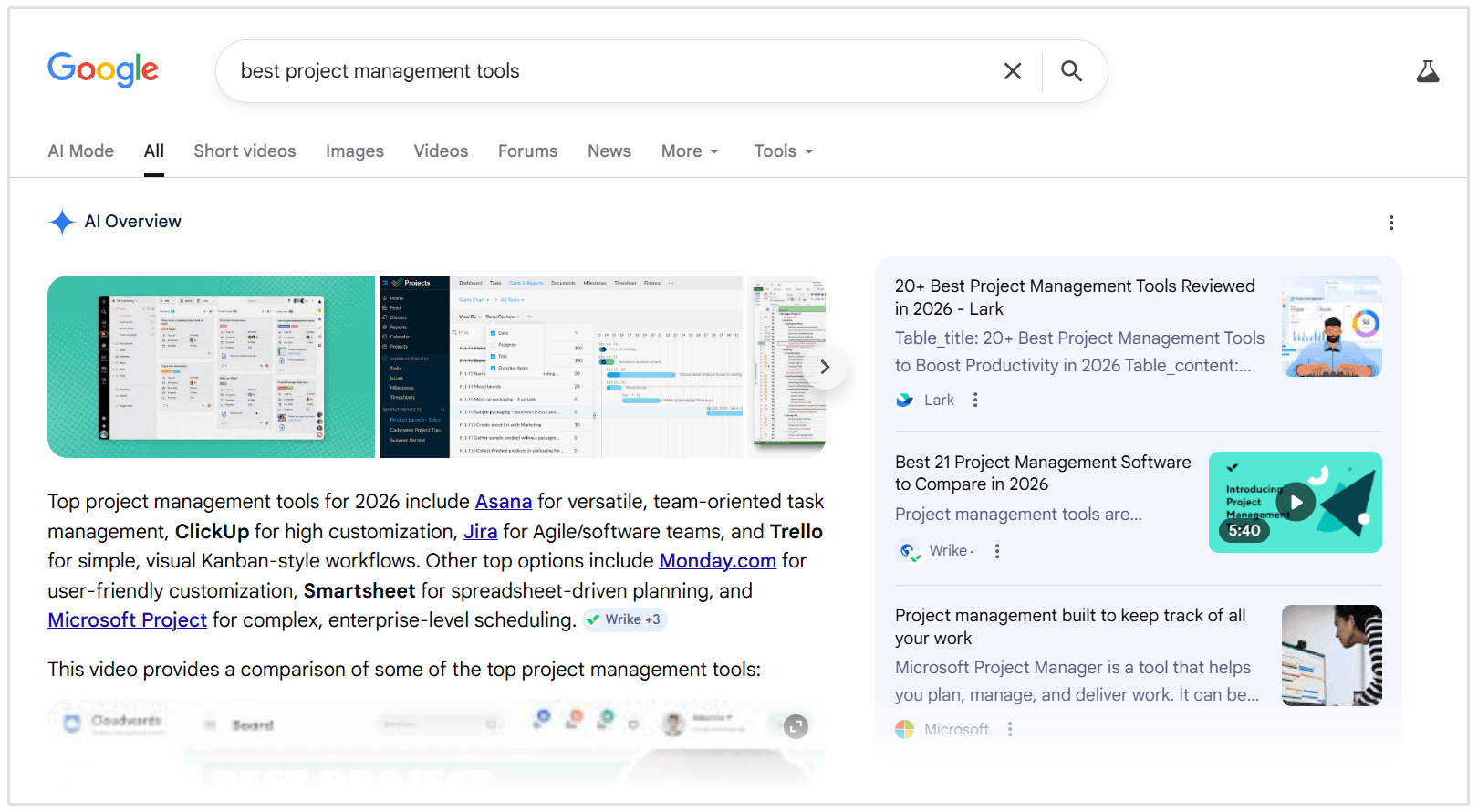 Example of AI Overviews
